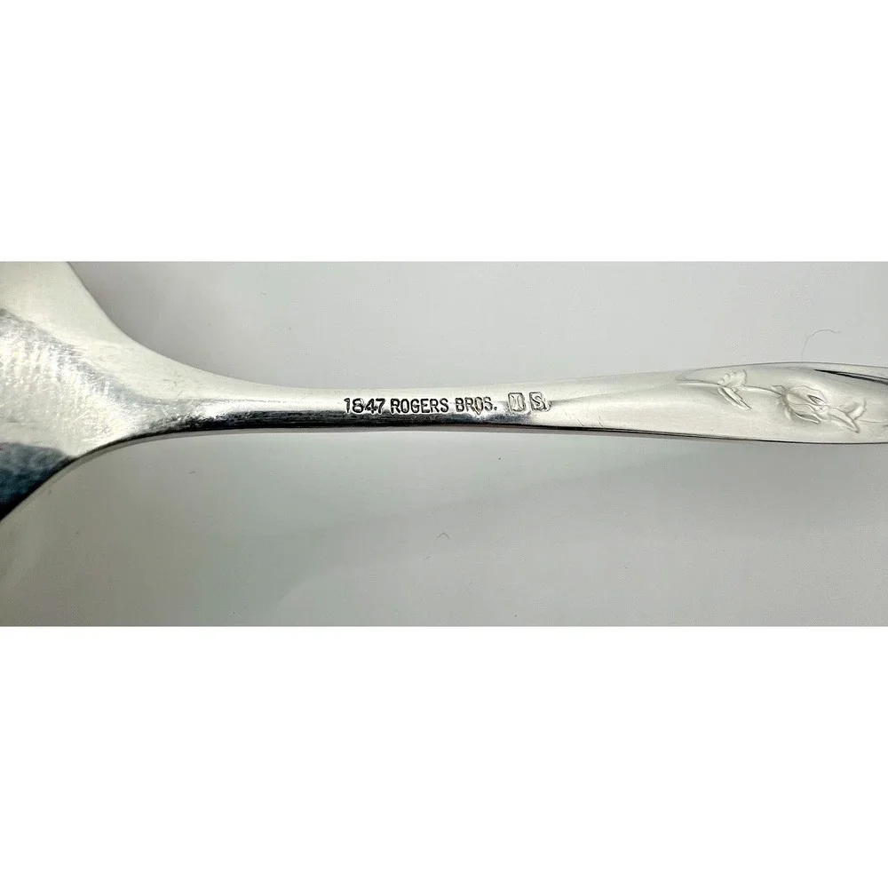 1847 Rogers Bros IS Magic Rose Silverplate Tomato Server Pierced Serving Spoon